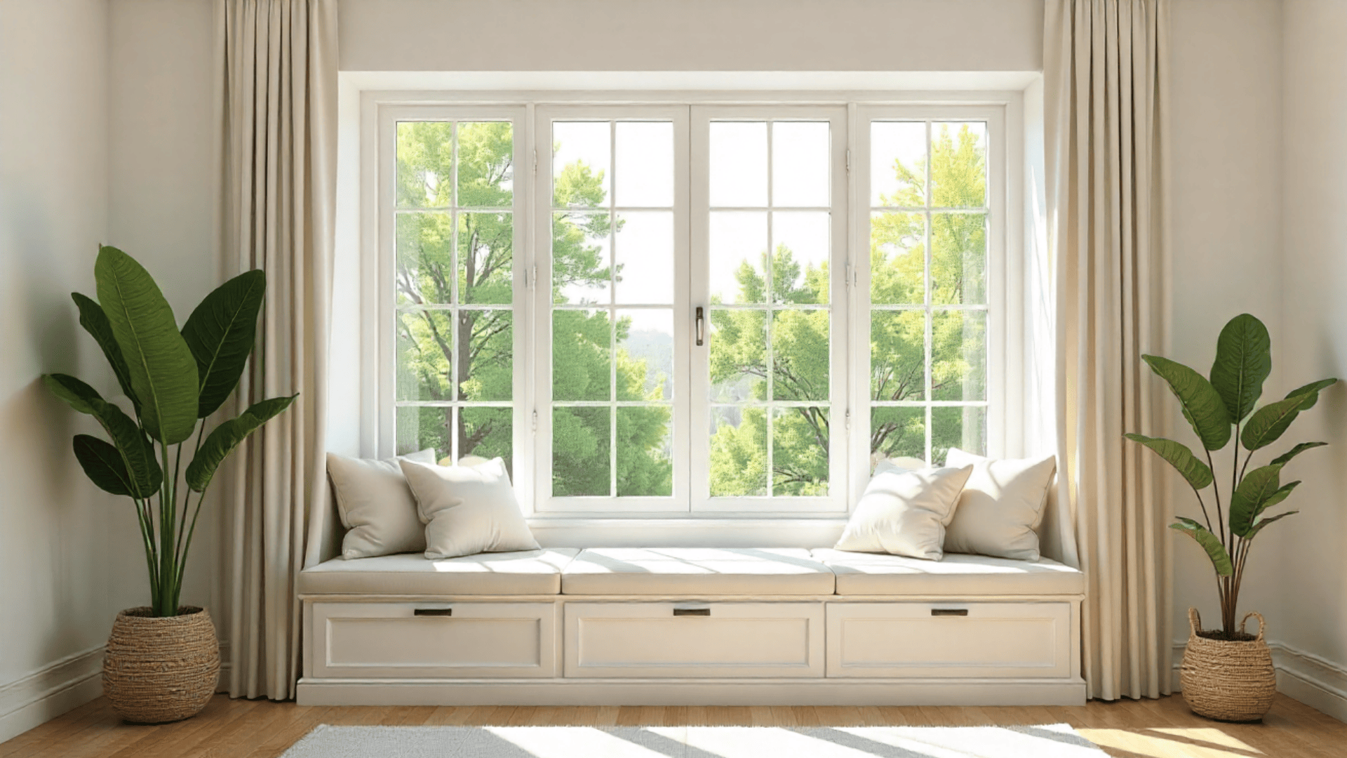 window seat or built in bench layout small living room layout