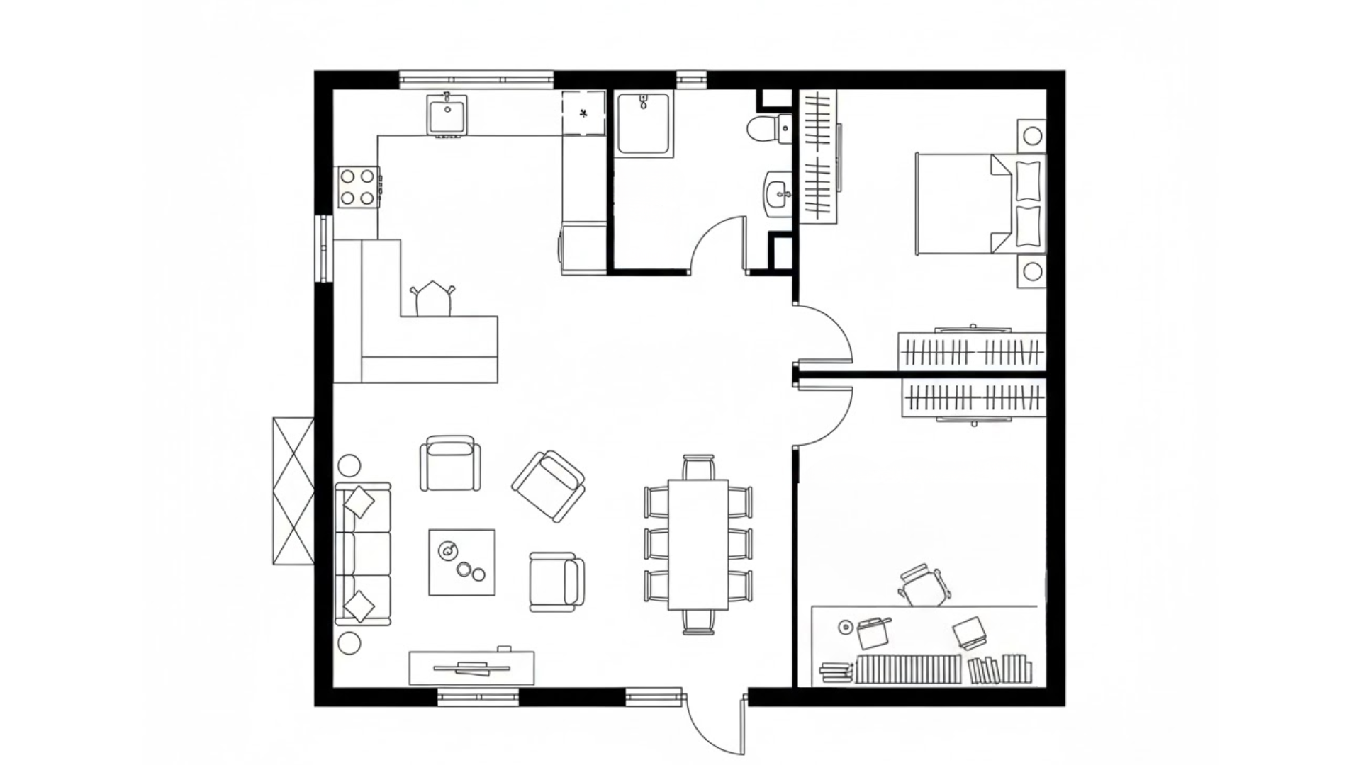 work from home two bedroom small house floor plans