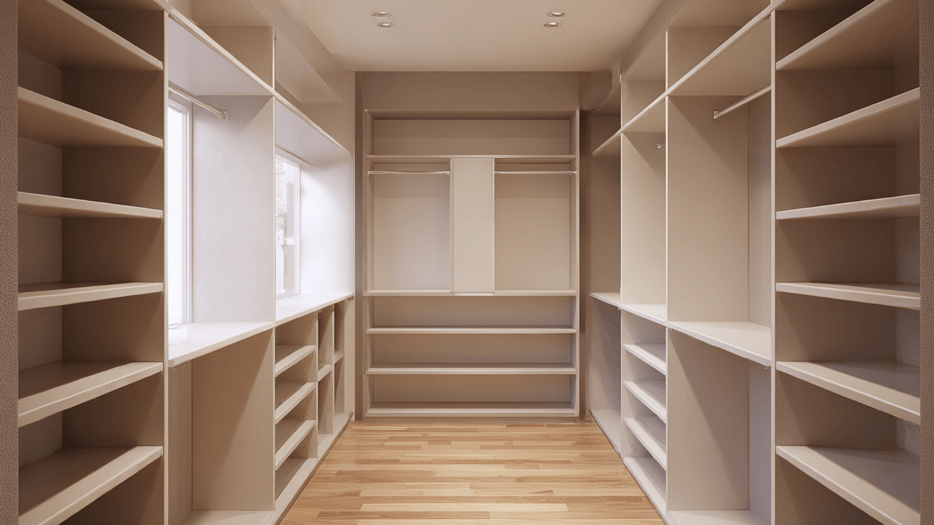 wraparound shelving layout