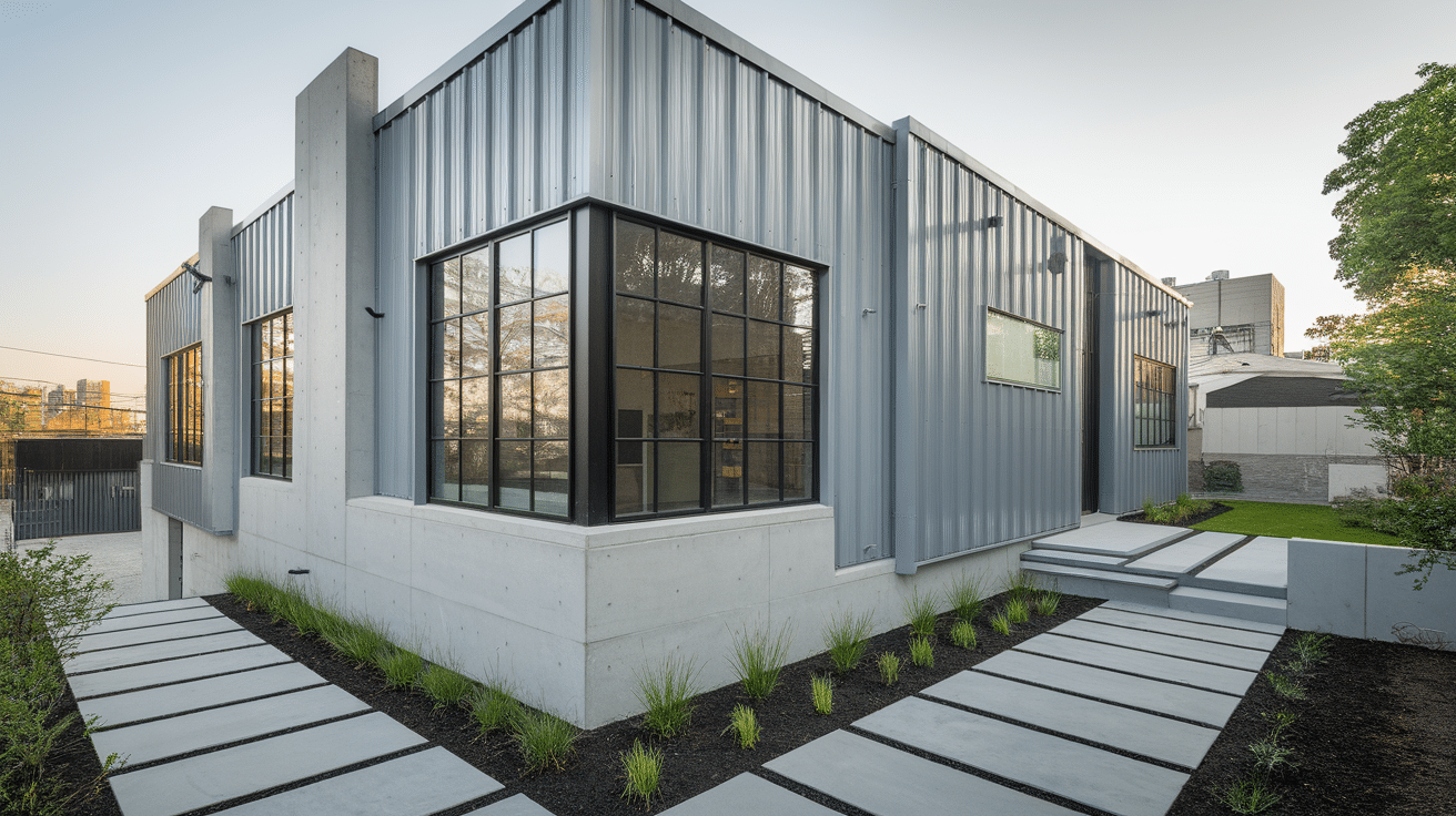 industrial modern metal concrete urban contemporary exterior