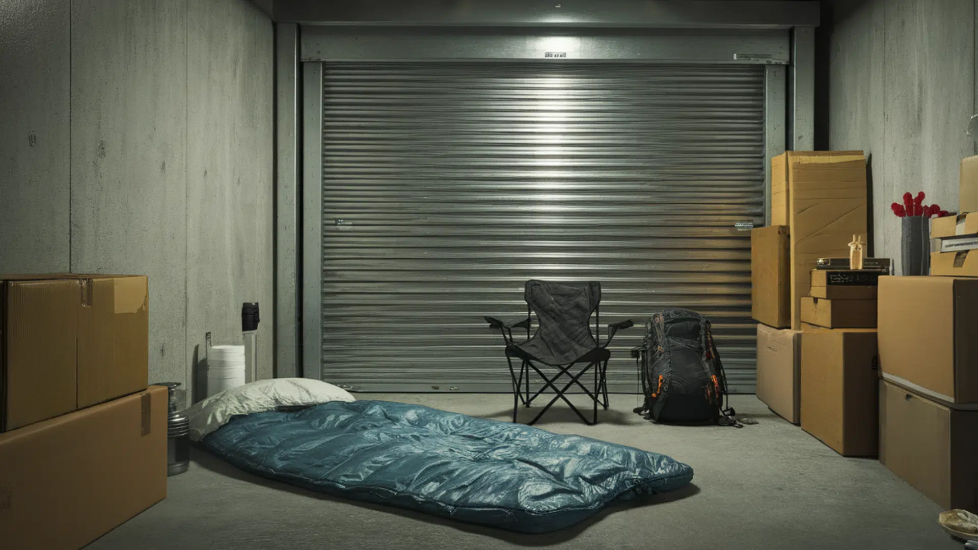 living in a storage uni