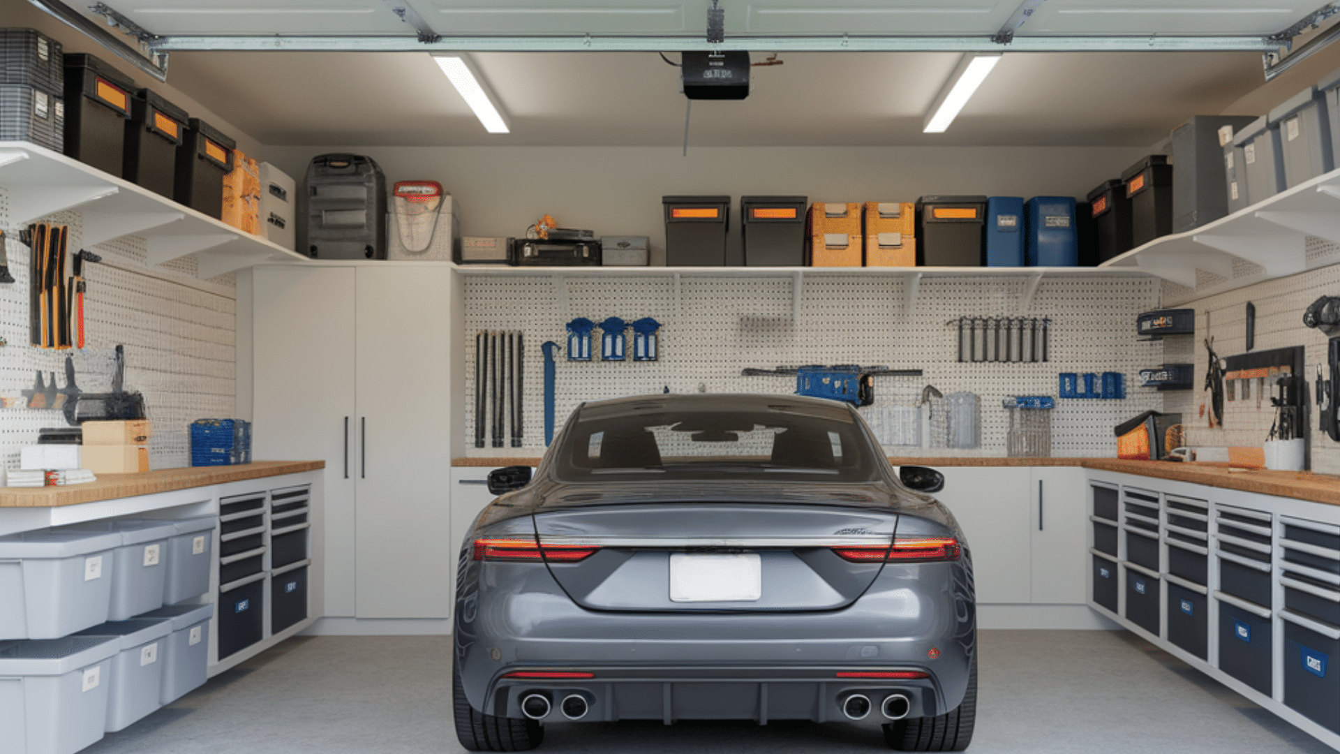 one car garage layout wall storage ideas