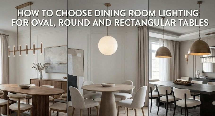 How to Choose Dining Room Lighting for Oval, Round and Rectangular Tables