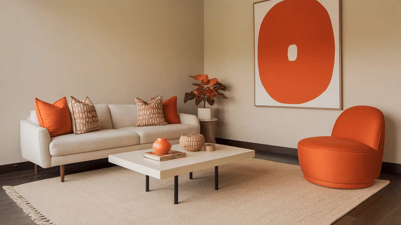 bold accent color how to decorate a small living room