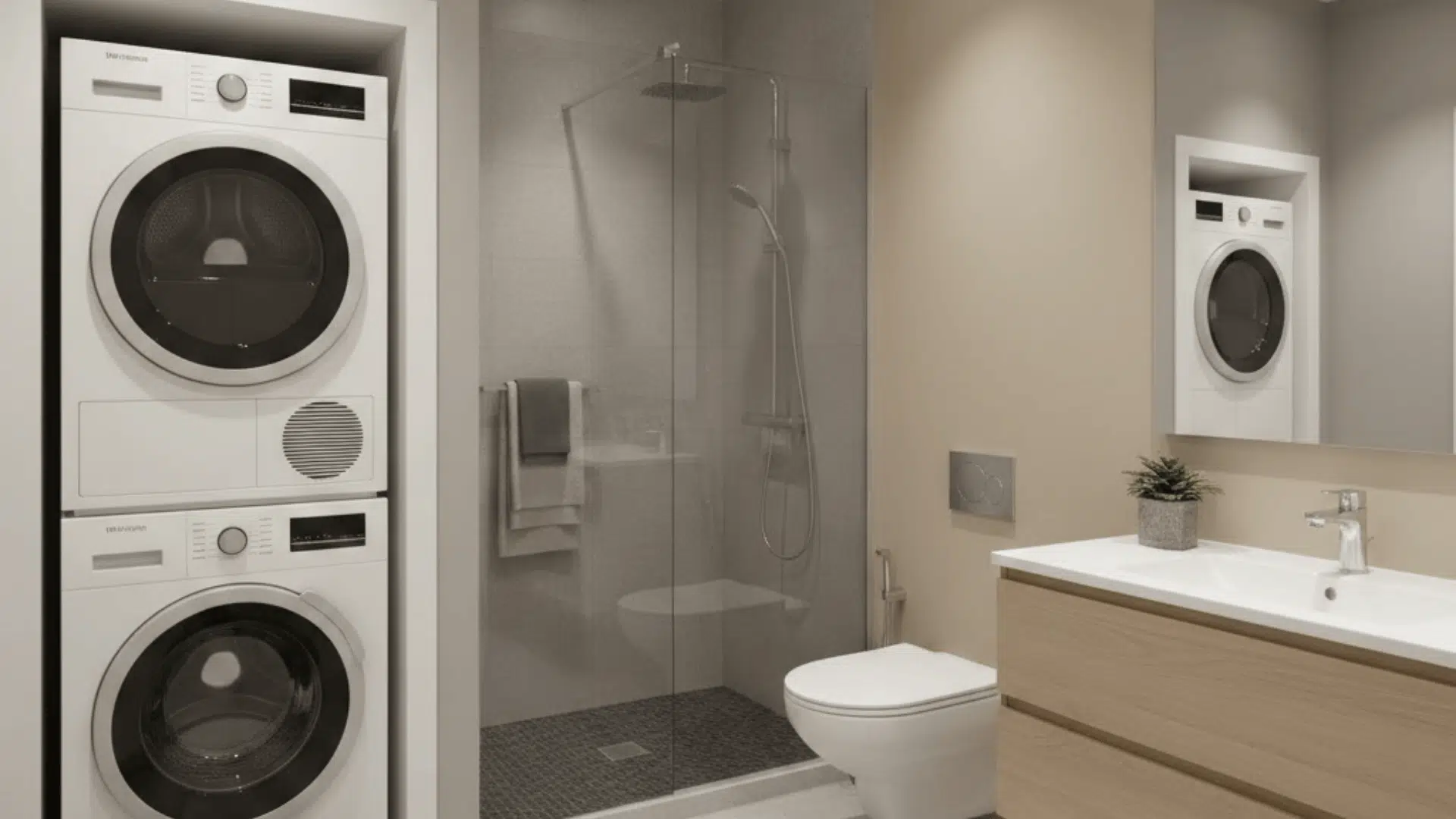 built in laundry niche if space allows