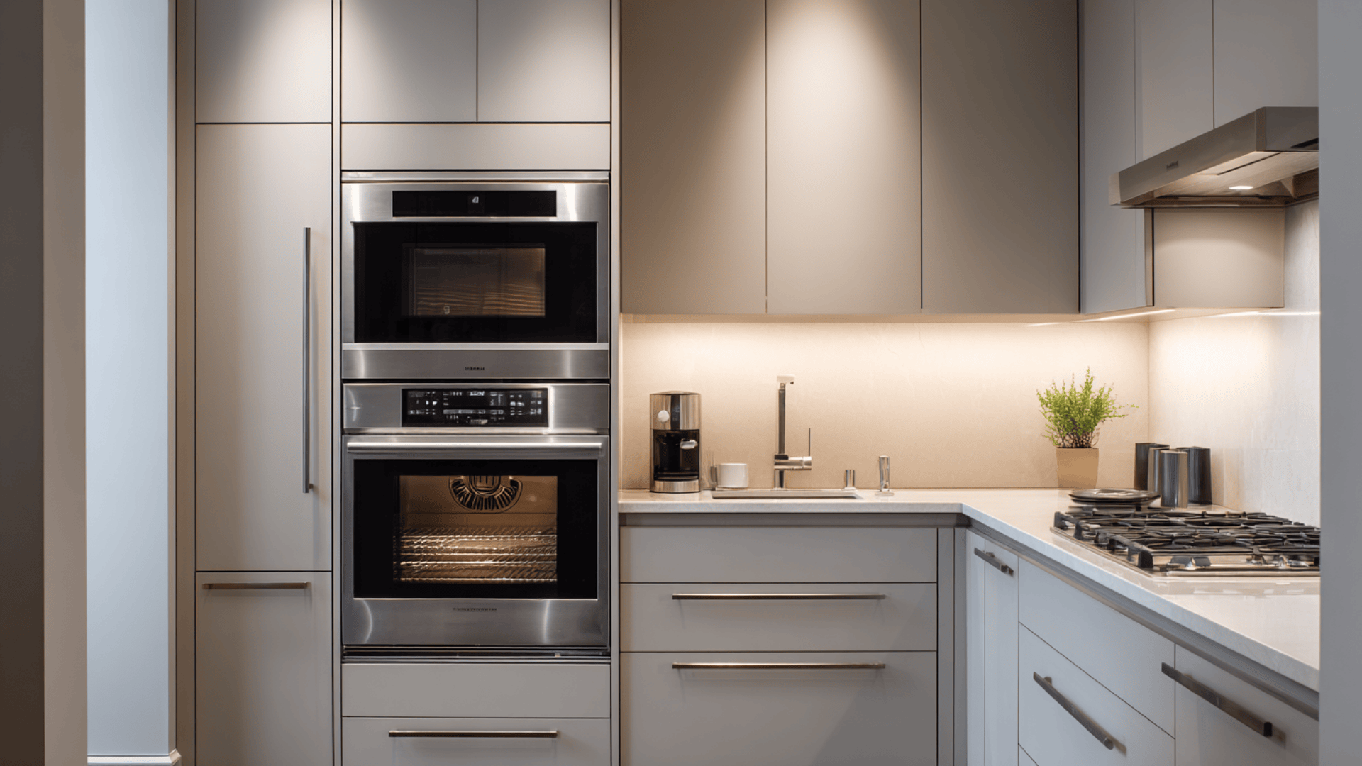 compact oven and microwave tower