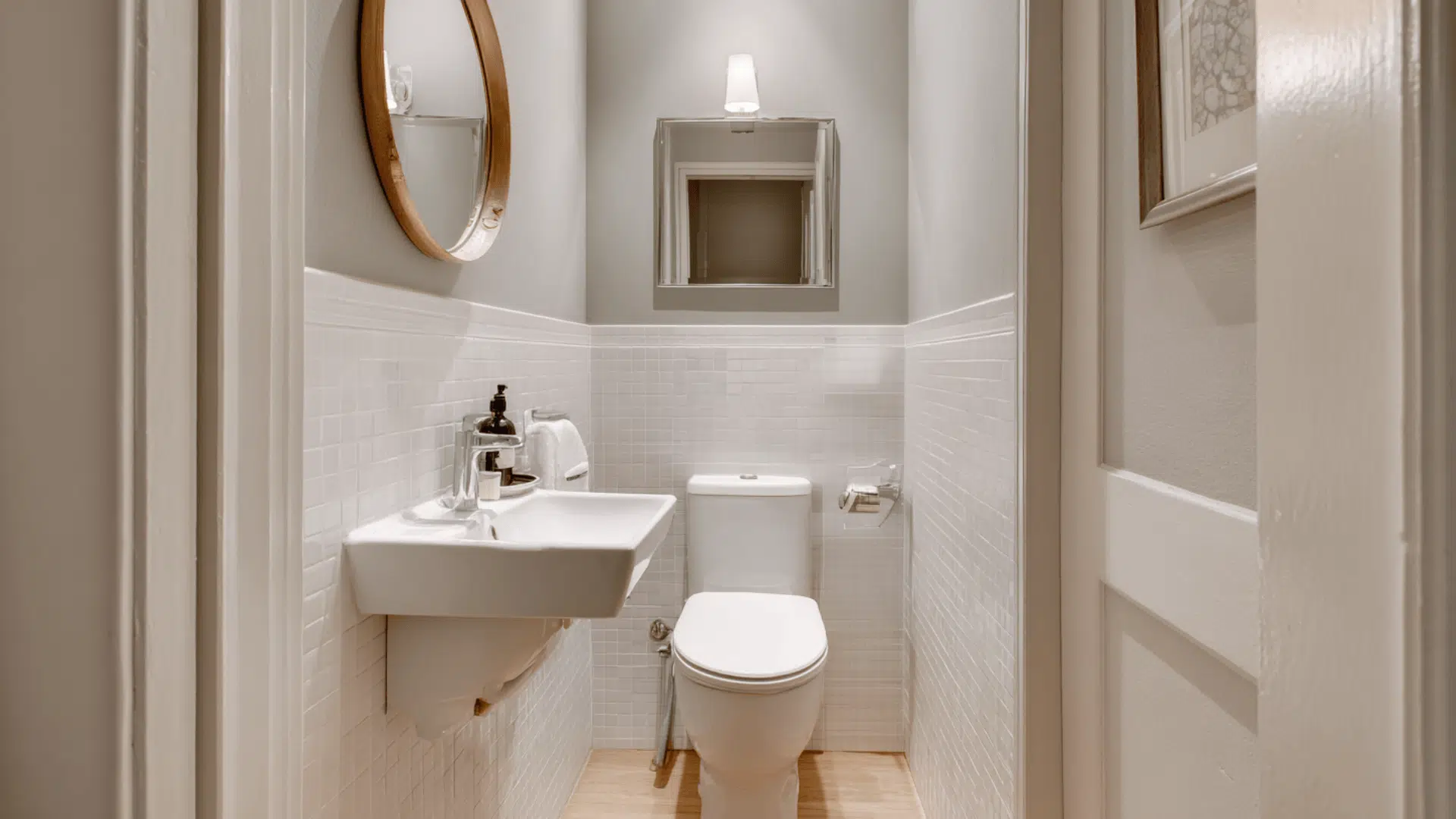 corner sink front toilet