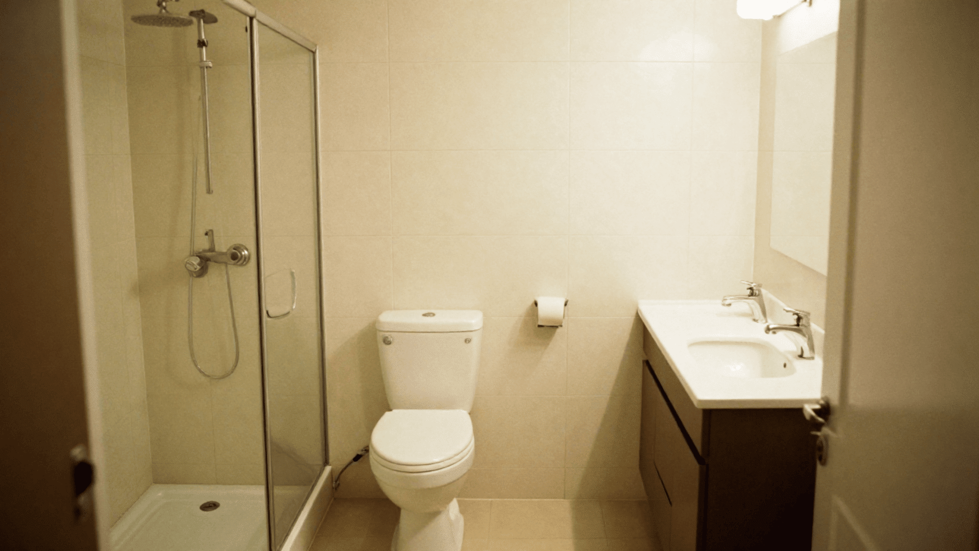 corner vanity straight line fixtures