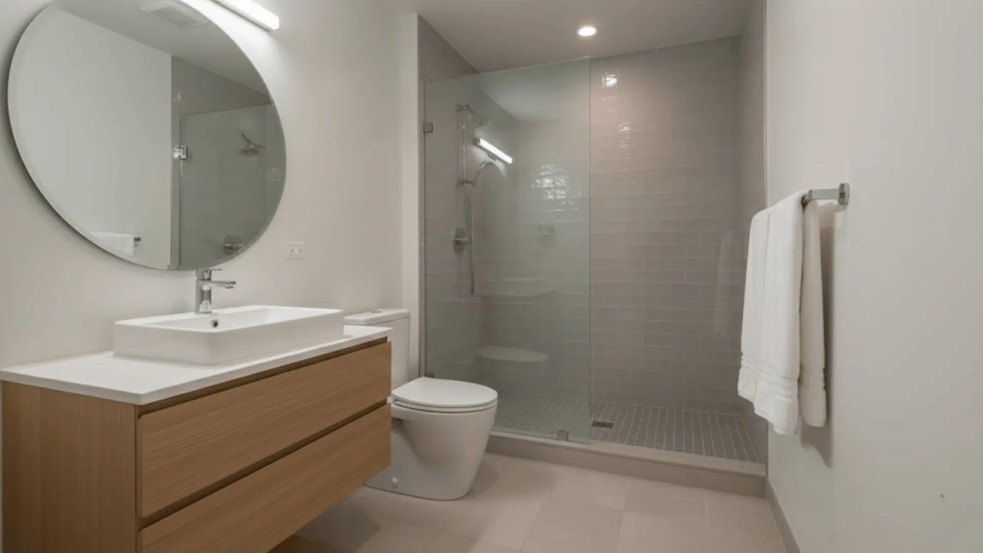 corner walk in shower