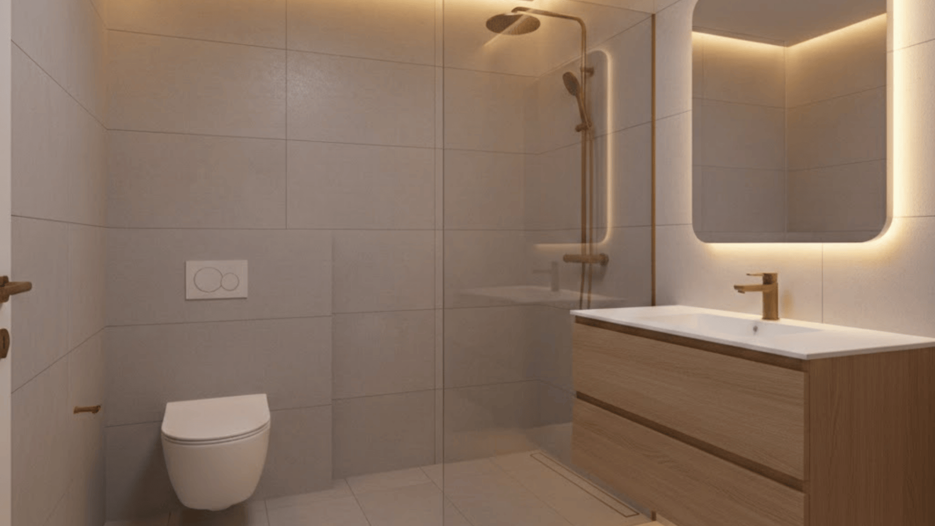 floating vanity shower combo