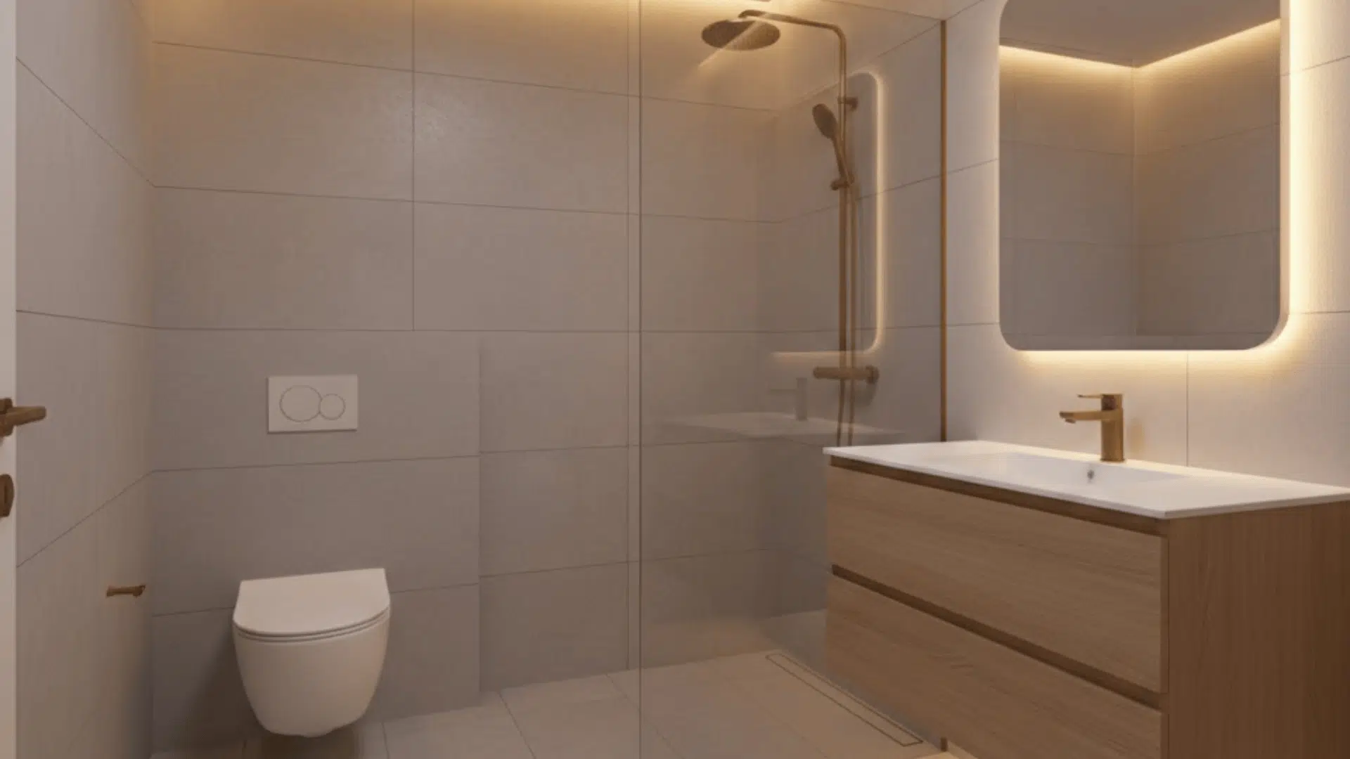floating vanity shower combo