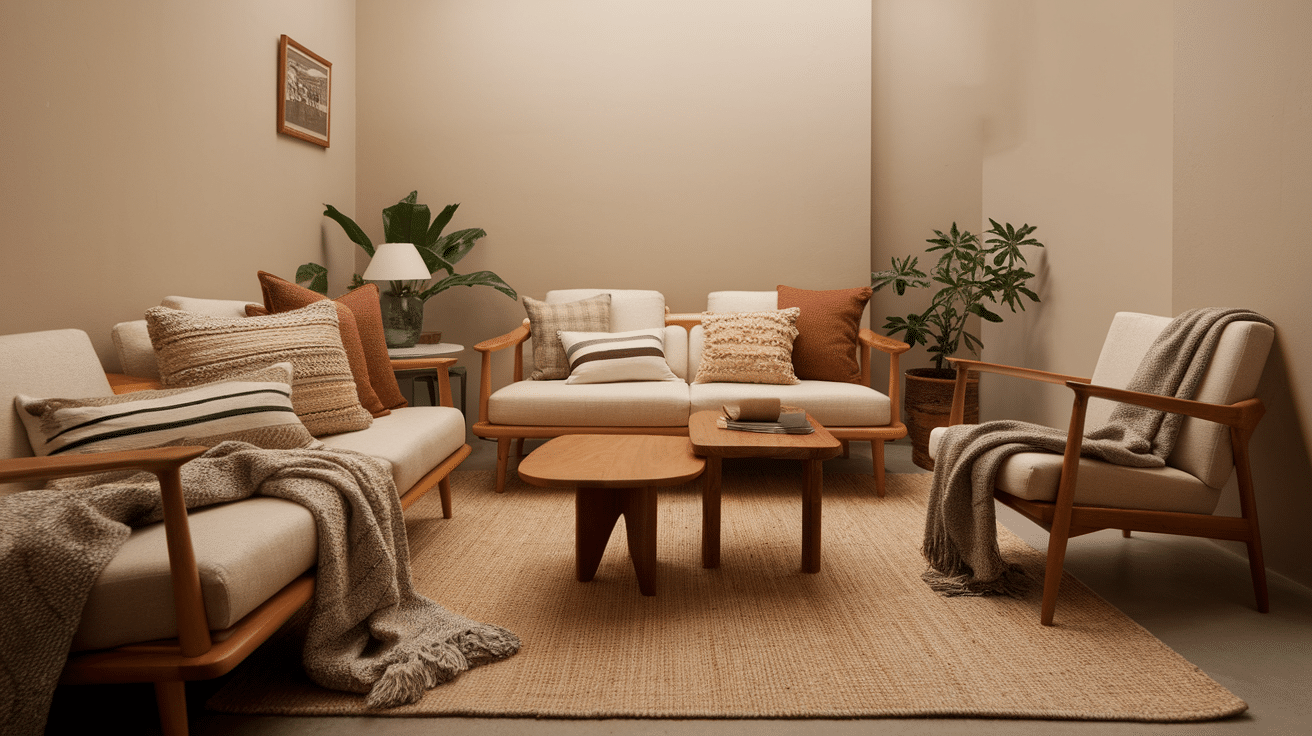 layered textures how to decorate a small living room