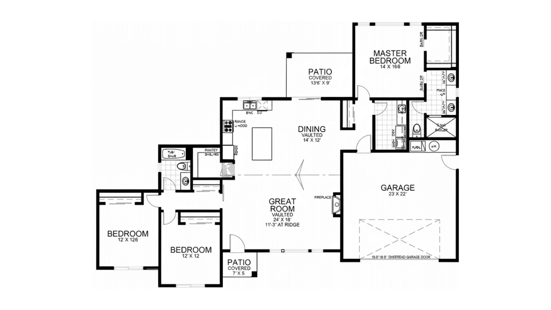 modern house floor plan central living core