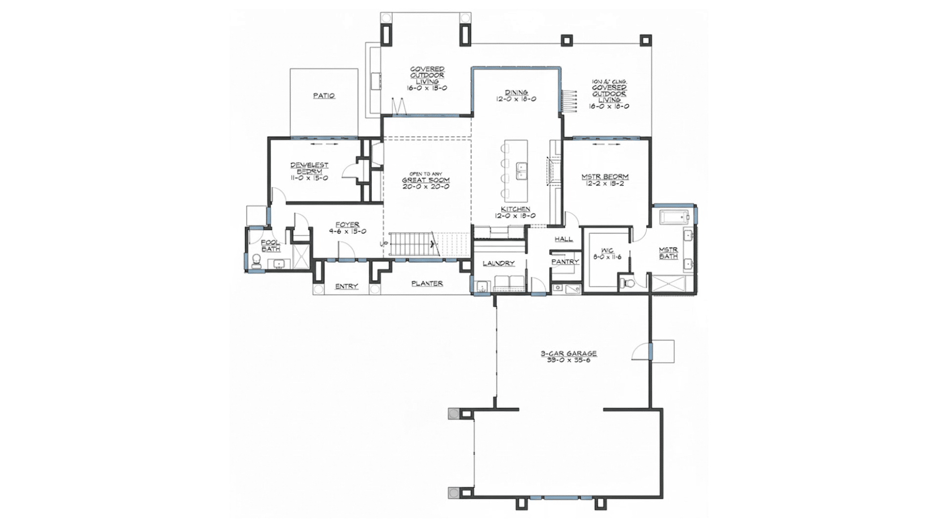 modern house floor plan indoor outdoor layout