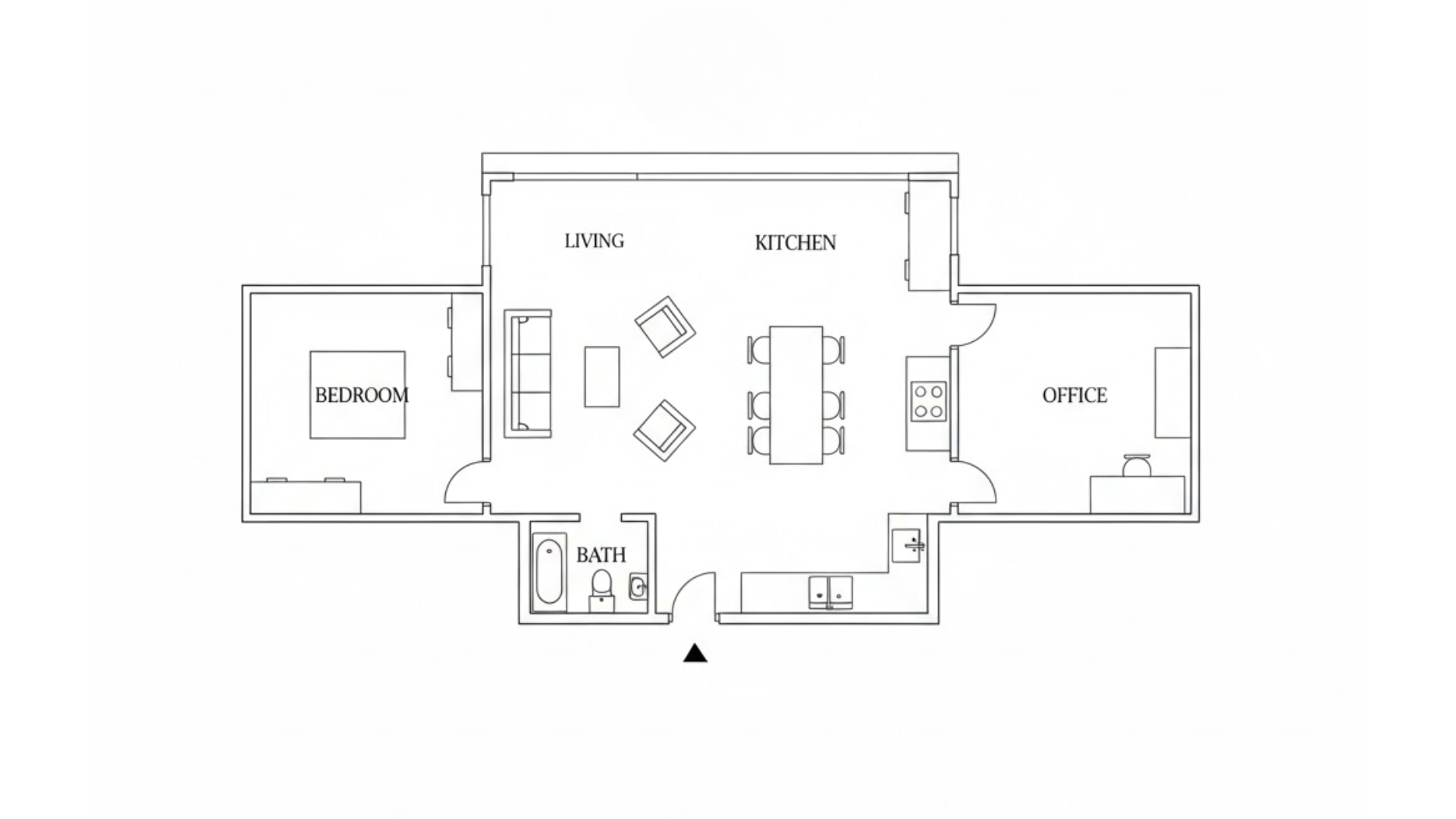modern house floor plan open living layout