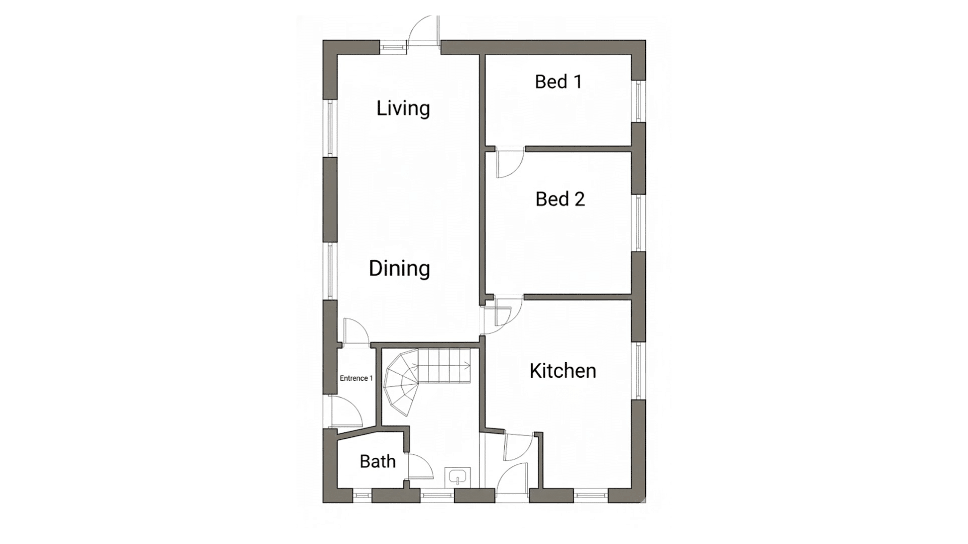 modern house floor plan semi open layout