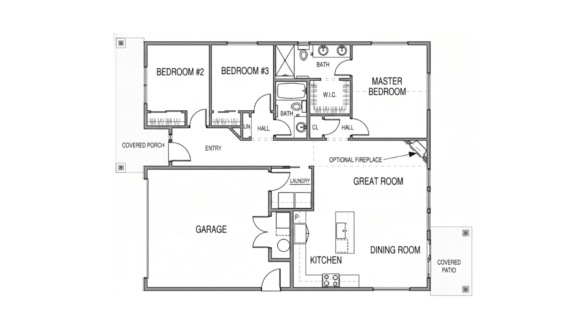 modern house floor plan split bedroom layout