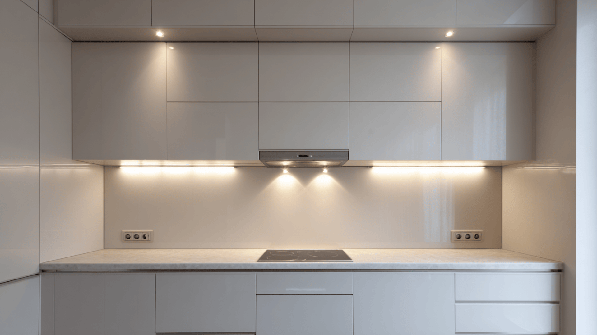 slim hood vent hidden inside a cabinet