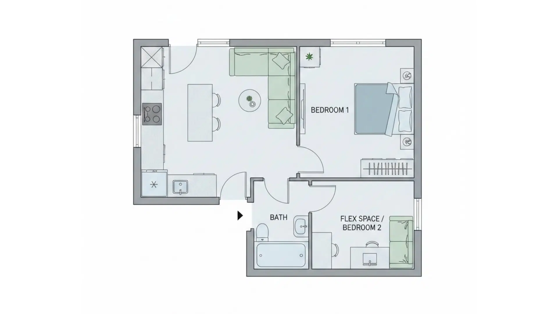small mobile home layout