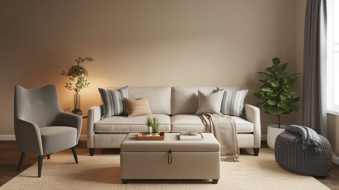 storage ottoman how to decorate a small living room