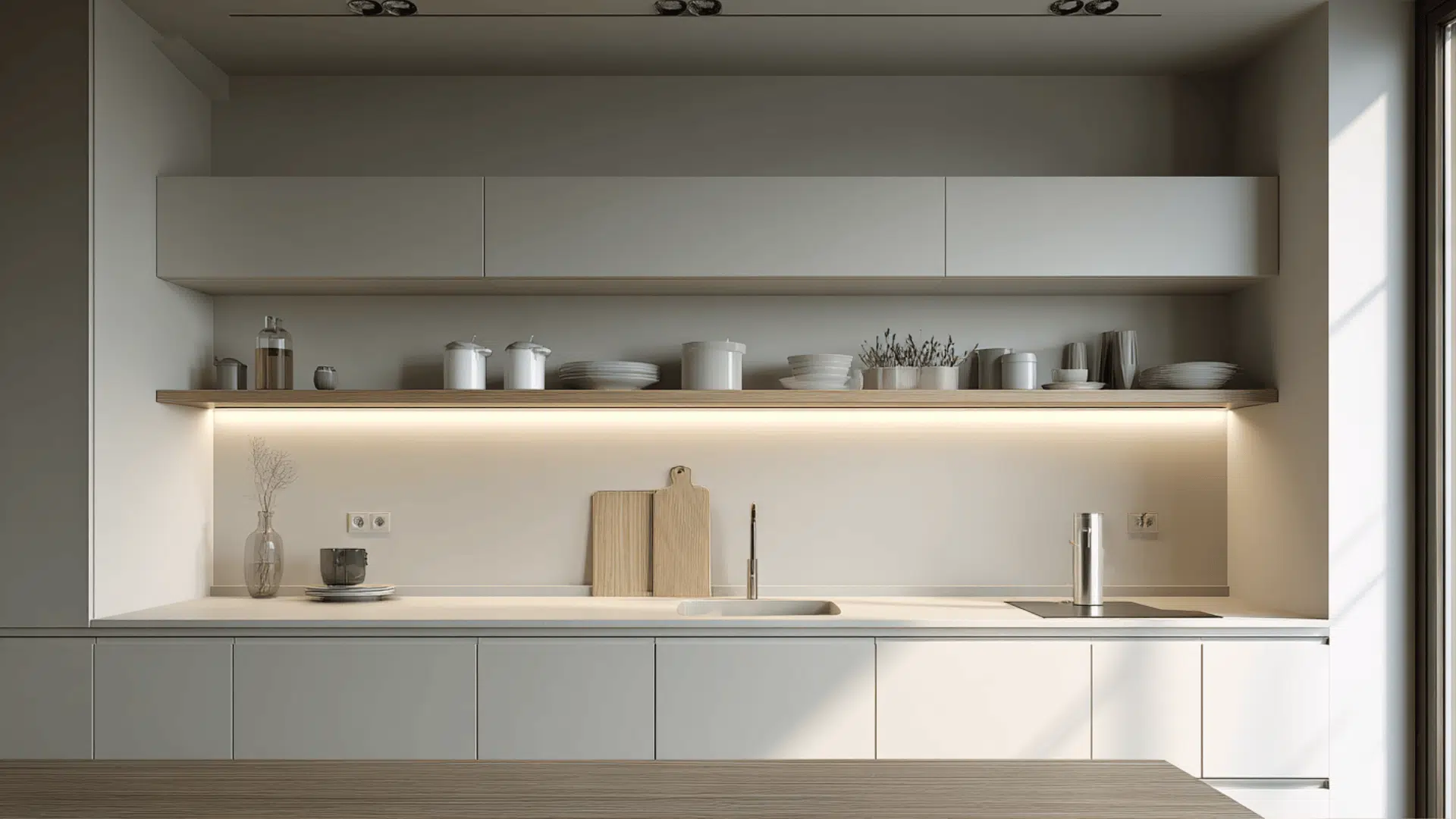 straight backsplash shelf for essentials