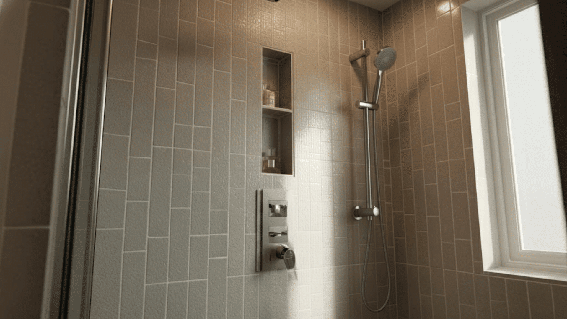 vertical shower niche instead of horizontal