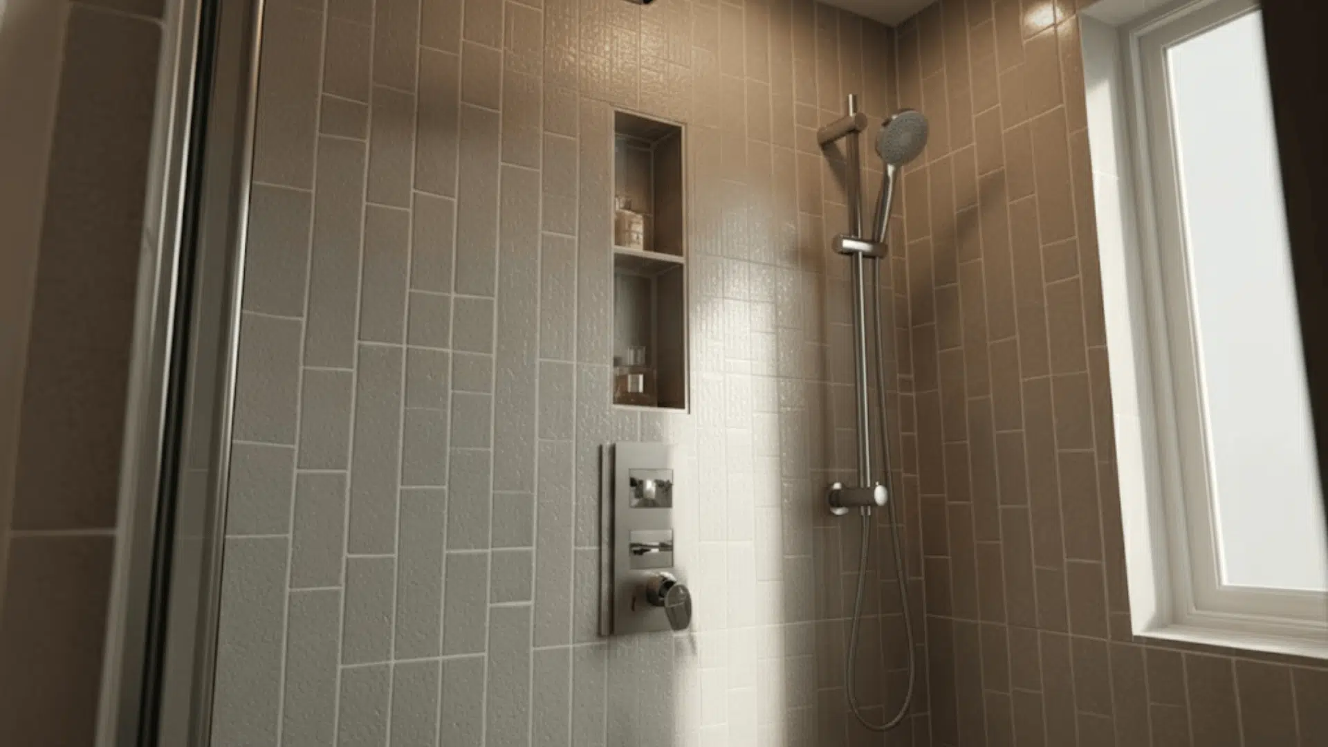 vertical shower niche instead of horizontal