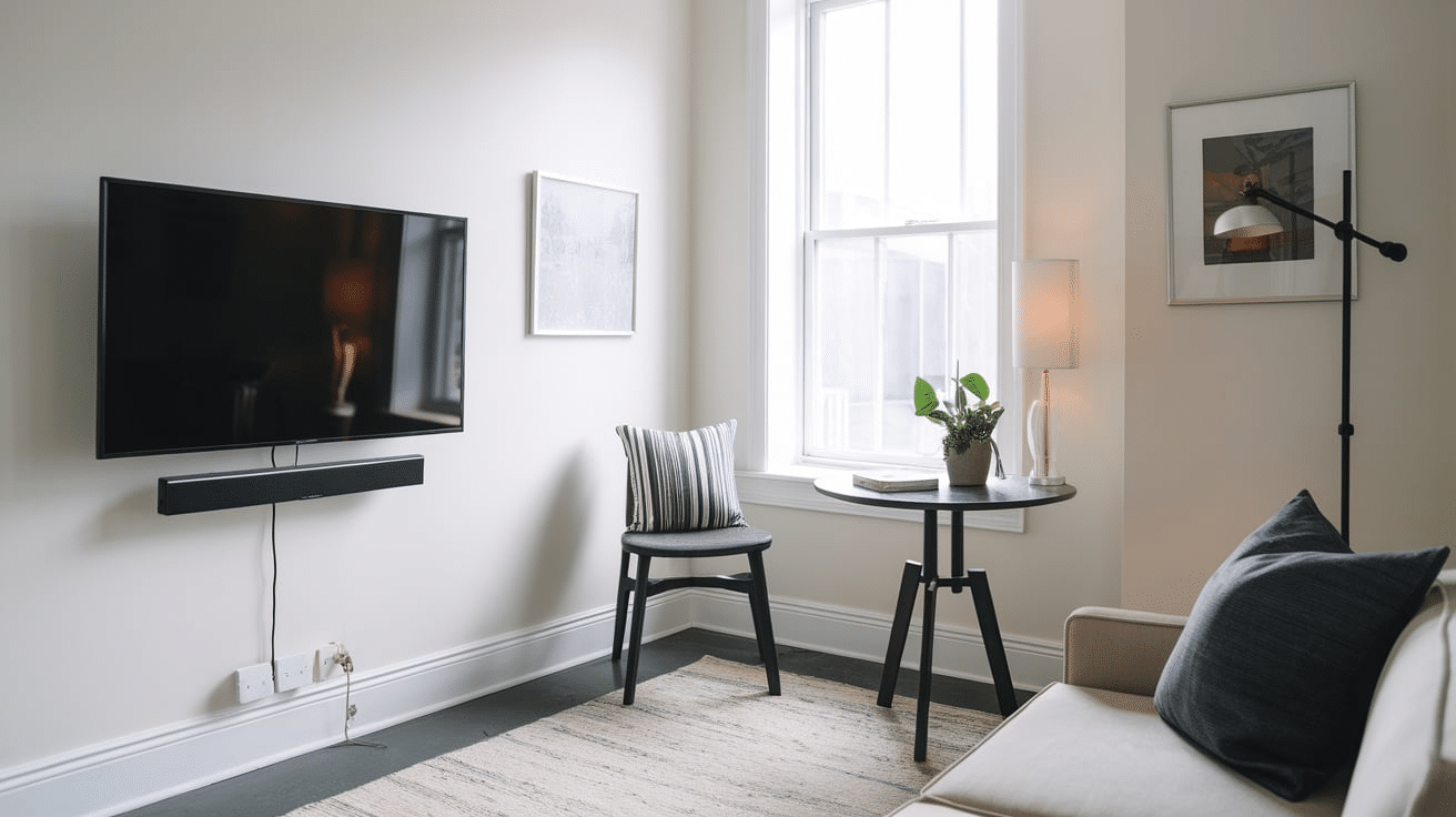 wall mounted tv how to decorate a small living room