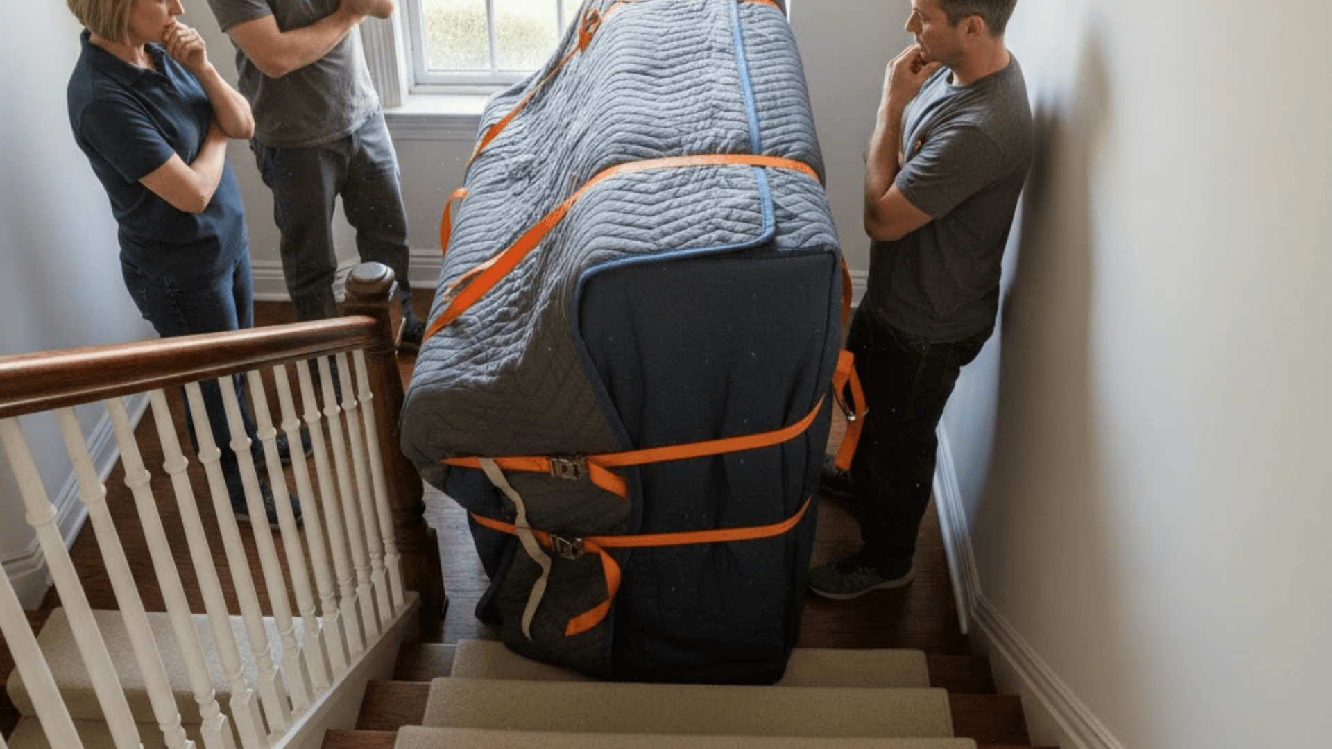 moving a piano up or down stairs