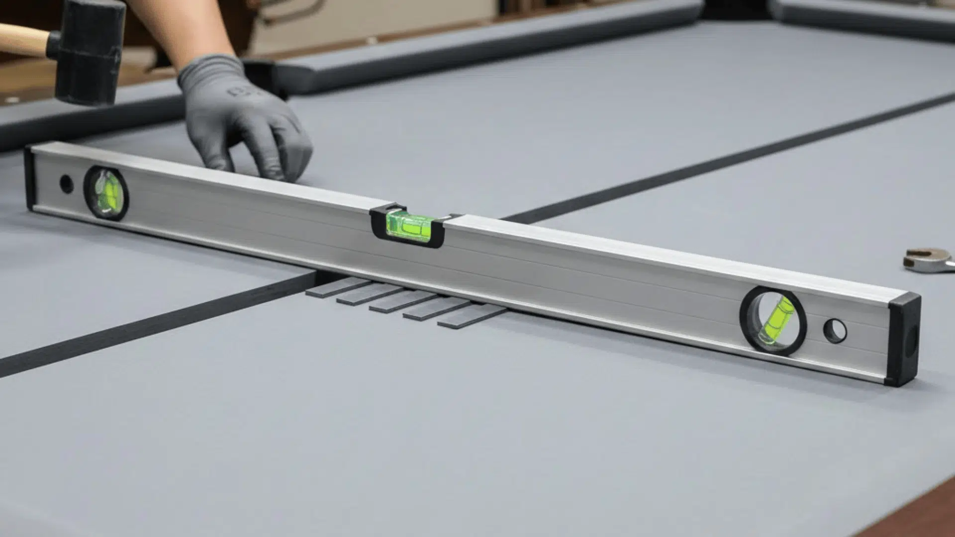 re assembling and leveling the pool table