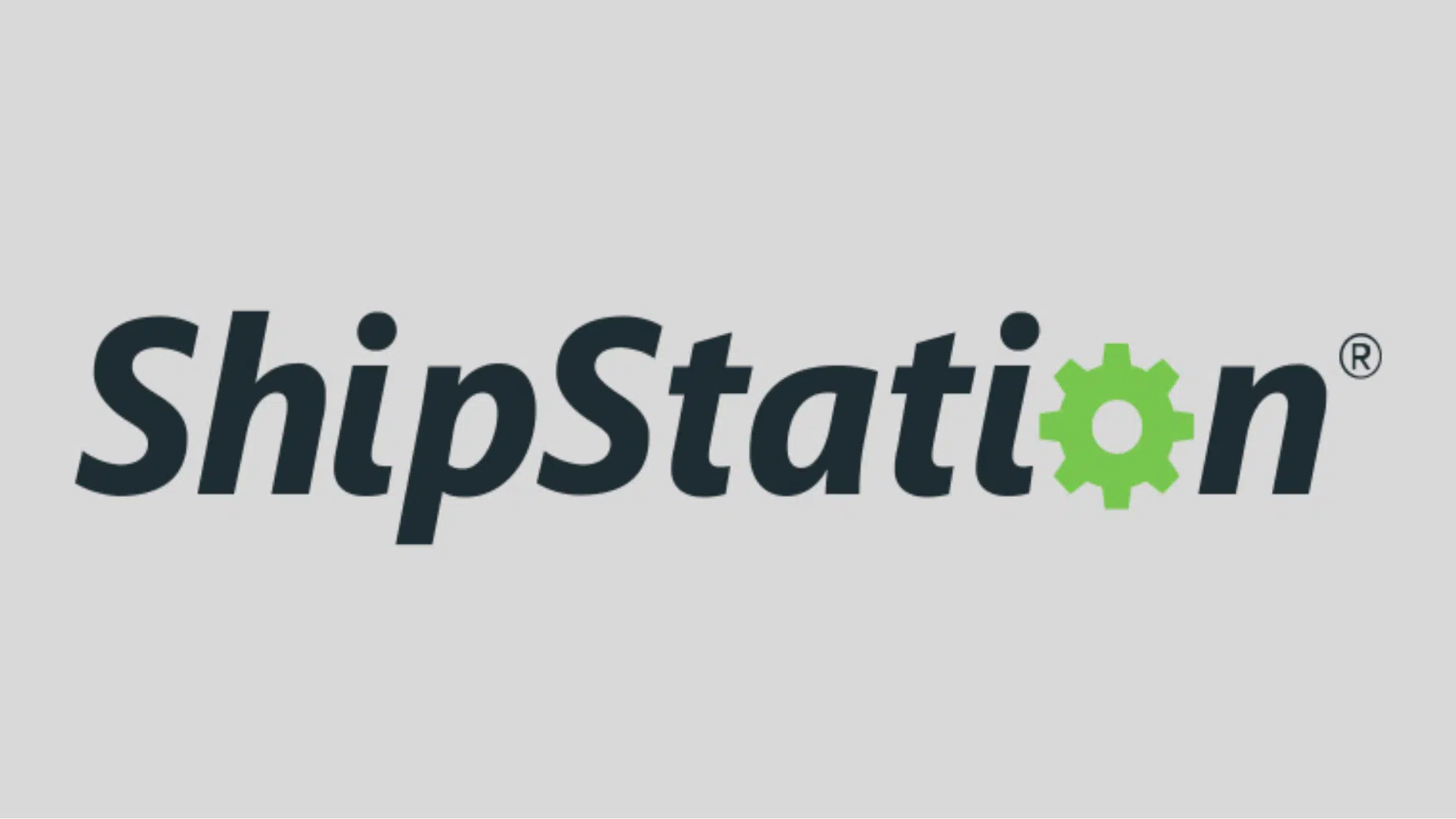 shipstation registered logo in classic dark green and light green. color on a plain light grey background