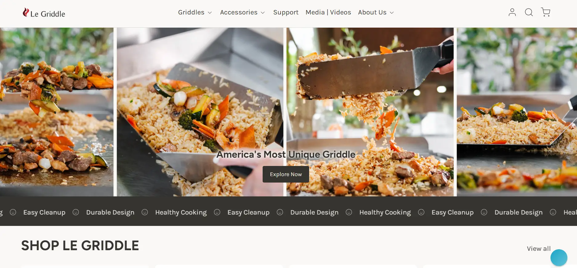 Grilled vegetables and rice being prepared on an outdoor flat-top griddle