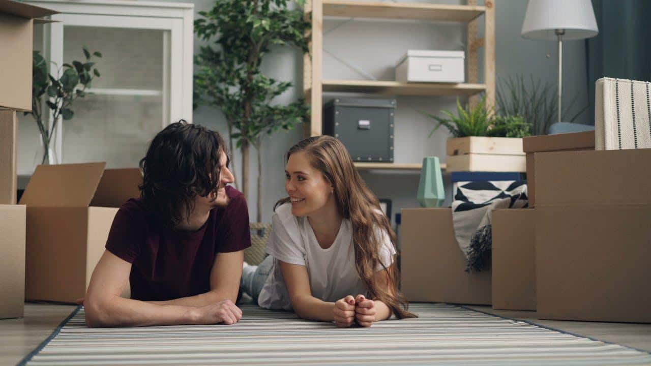 a happy couple after relocation