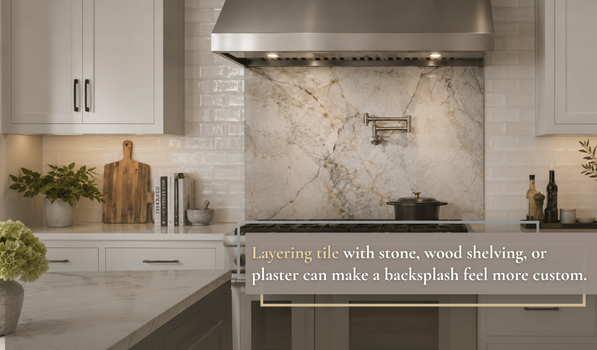 Mixed-material backsplashes