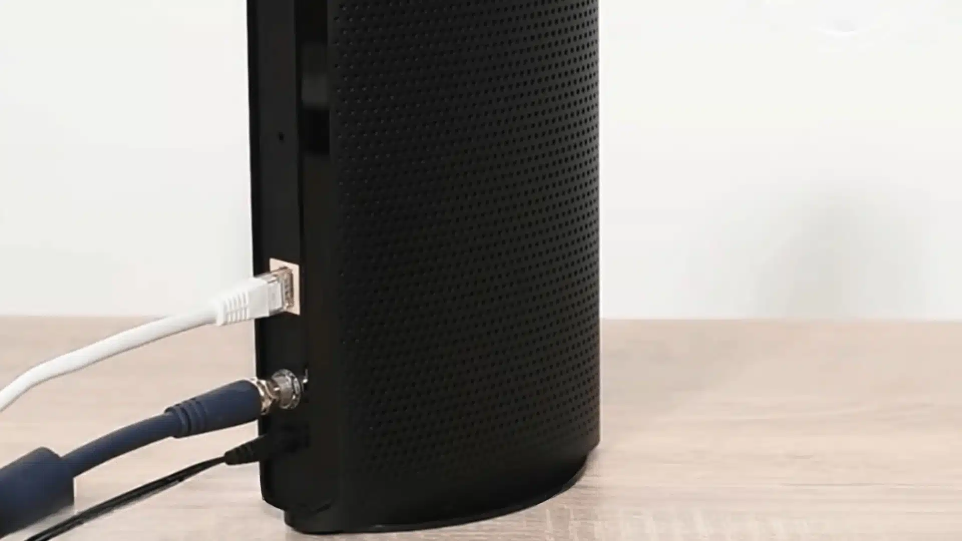 Alexa Echo device connected to a router showing Wi-Fi connection troubleshooting setup.