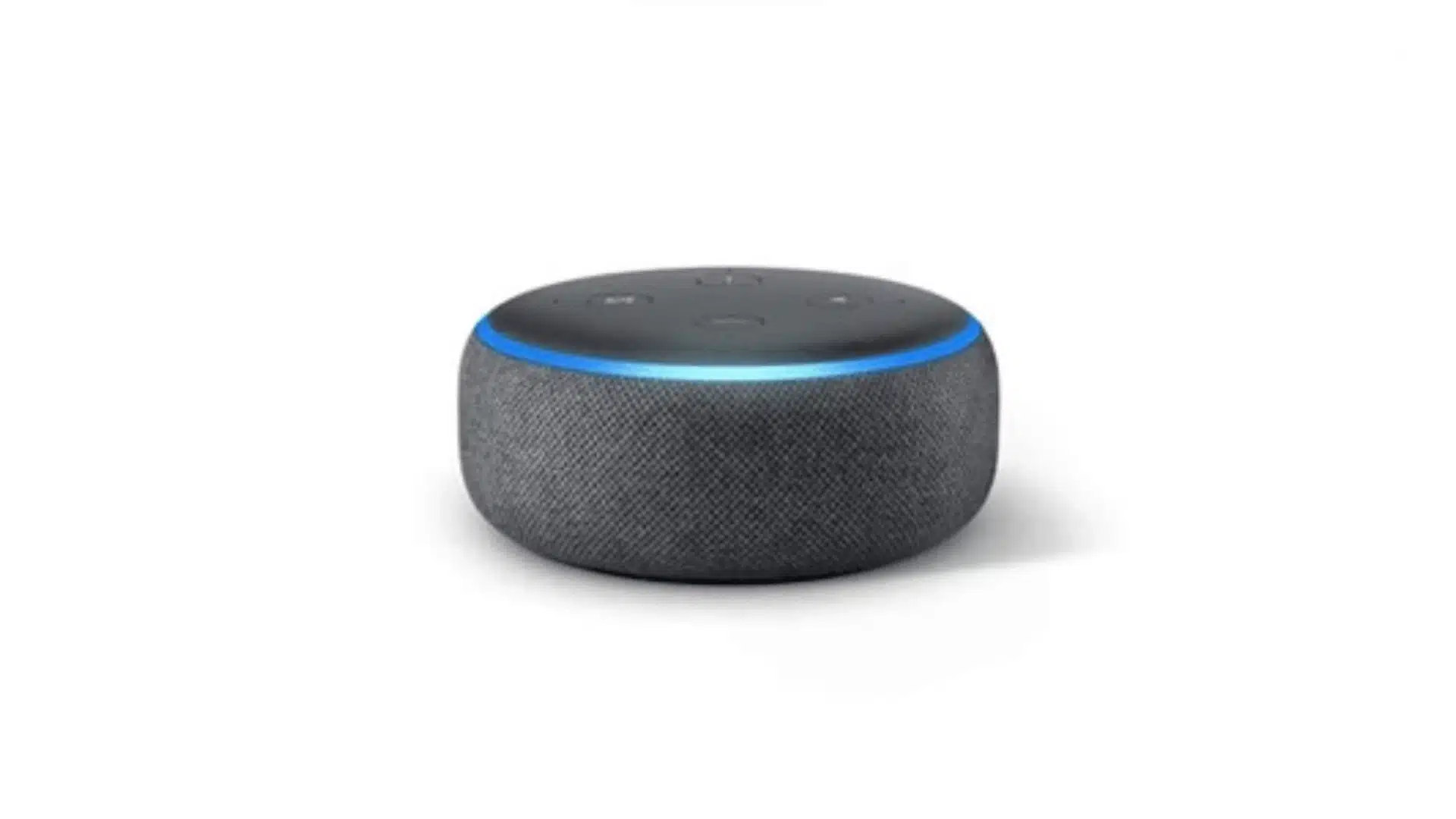 Alexa Echo Dot with blue light ring ready after completing troubleshooting steps.