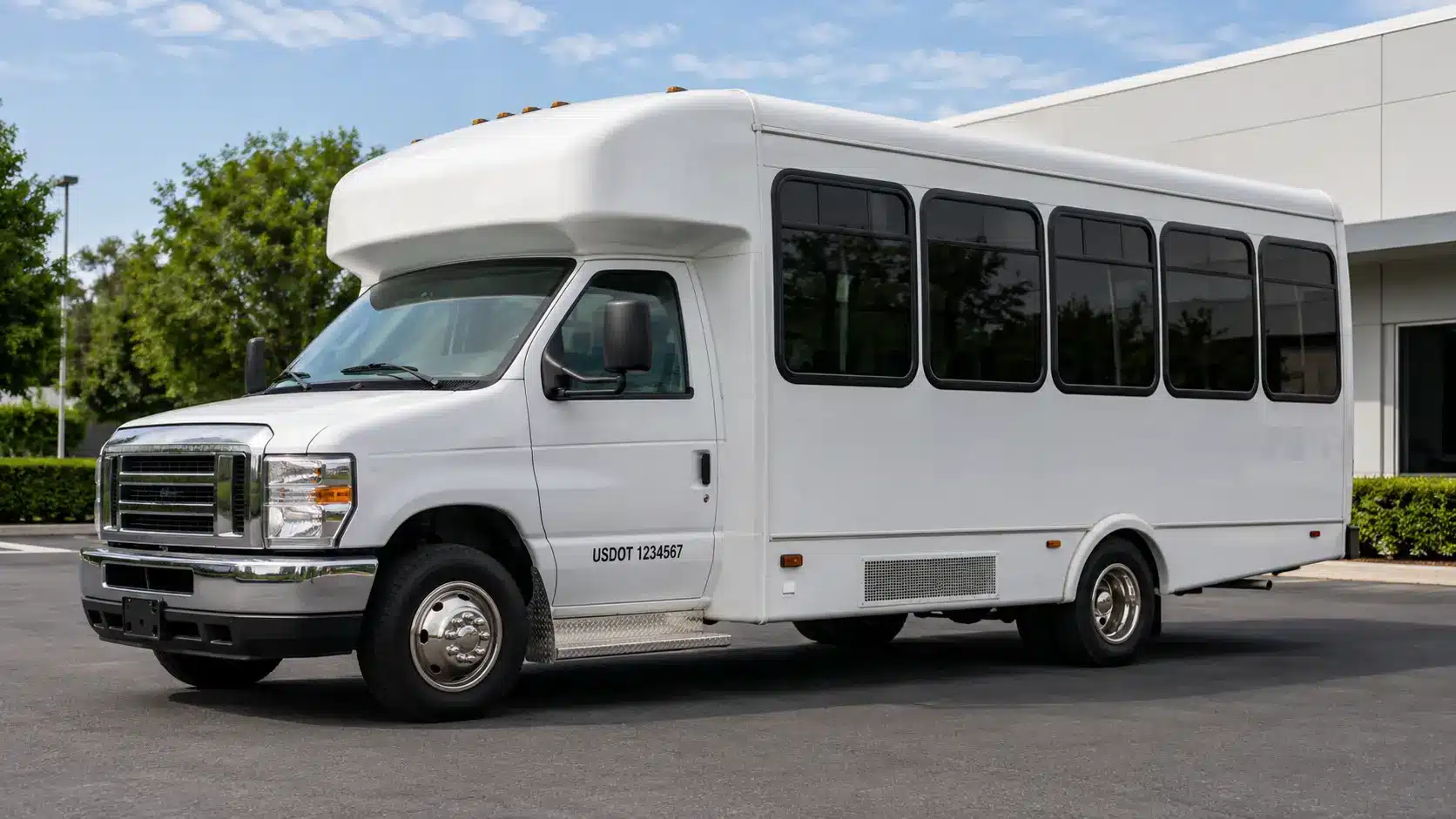 Commercial passenger shuttle that may require a USDOT number based on capacity.
