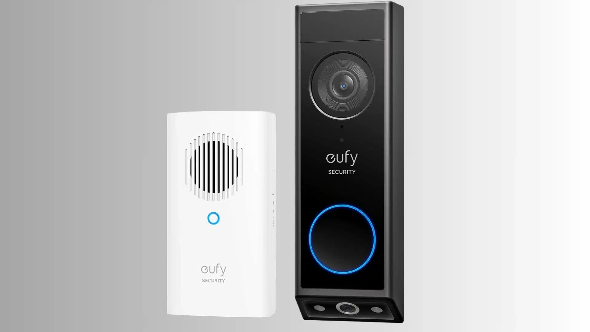 Front and rear views of the Eufy Video Doorbell E340
