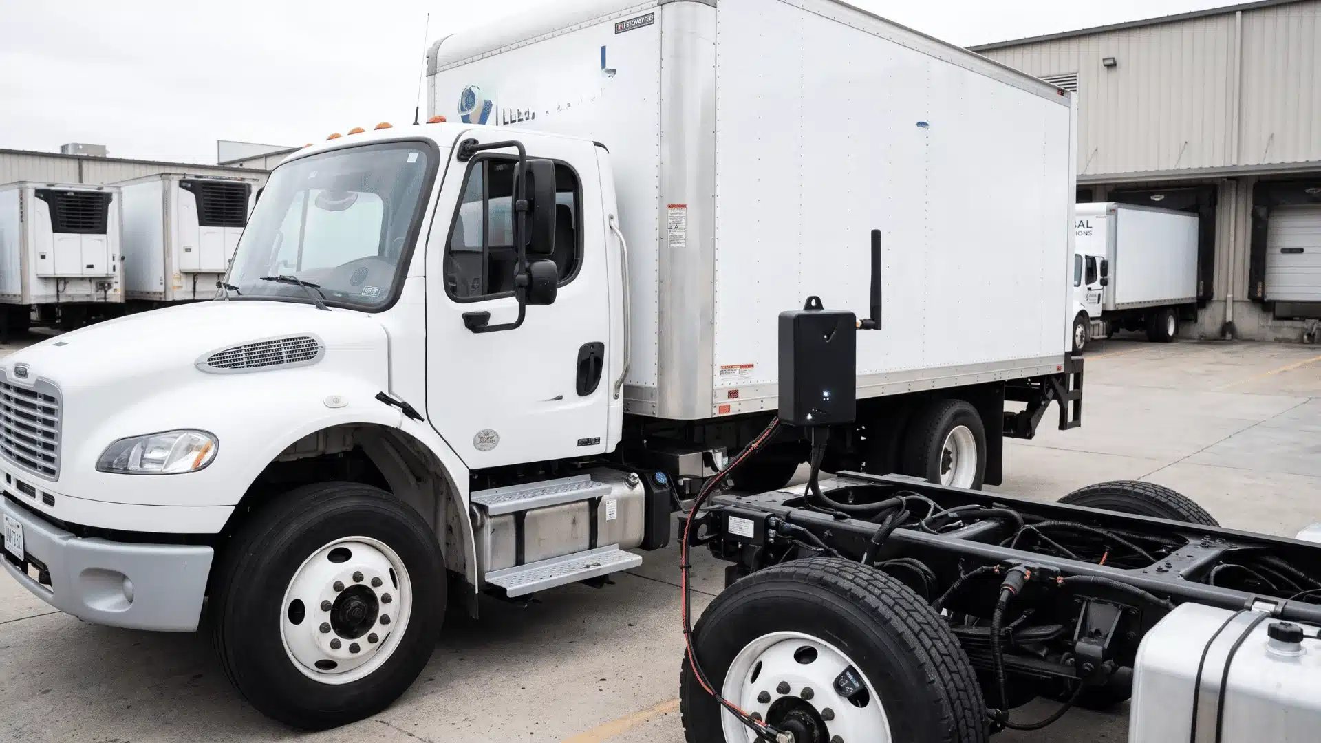 IoT telematics devices helping monitor vehicle performance and fleet operations.