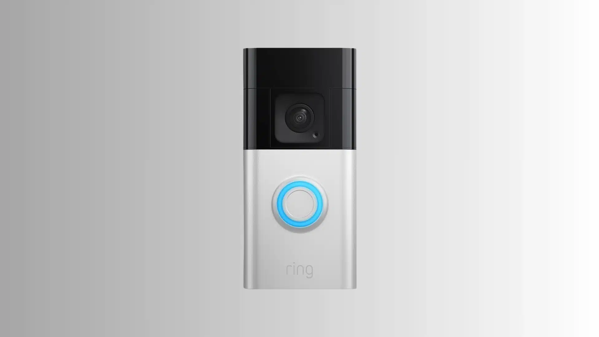 Ring Battery Doorbell Plus with a black camera and bronze faceplate