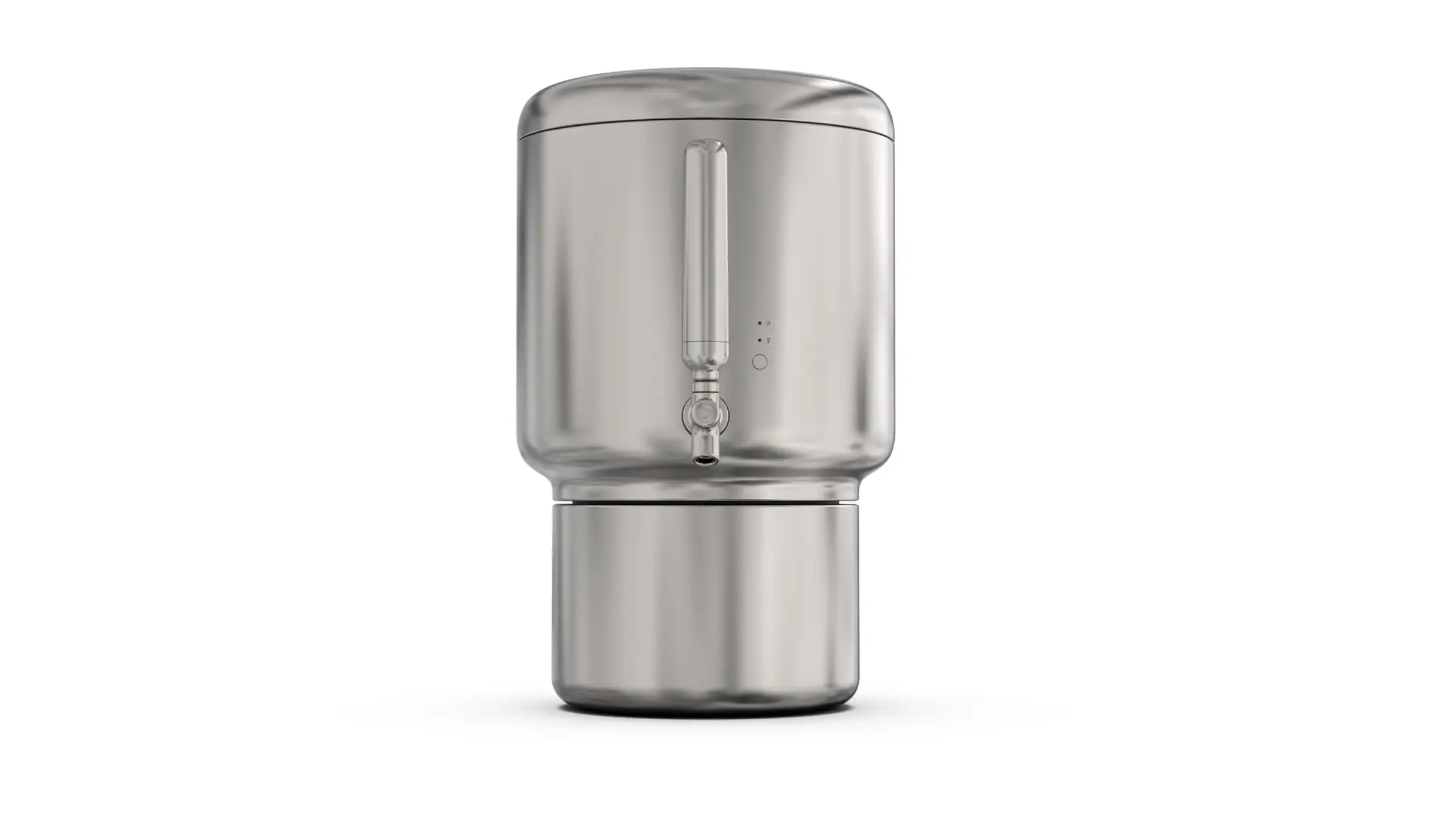 Rorra stainless steel countertop gravity water filter system with a front spigot and vertical water level window