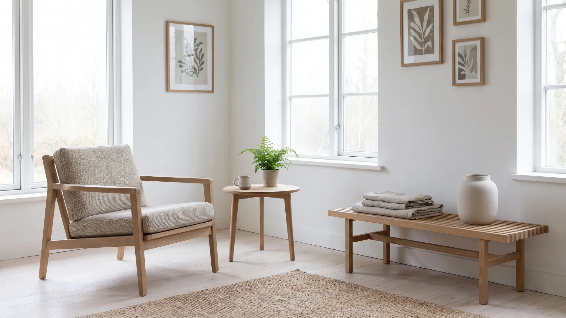 Scandinavian room with simple functional decor