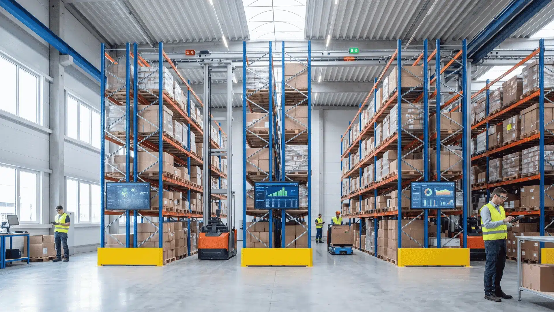Smart warehouse using IoT systems to track inventory and improve fulfillment.