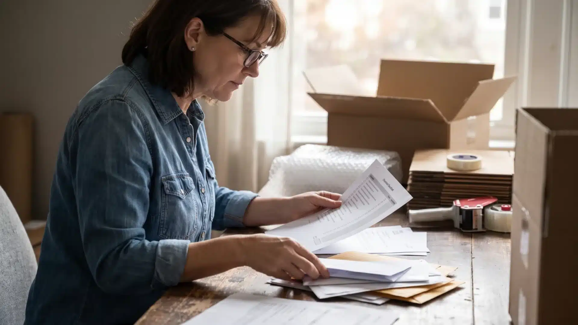 woman-organizing-moving-paperwork