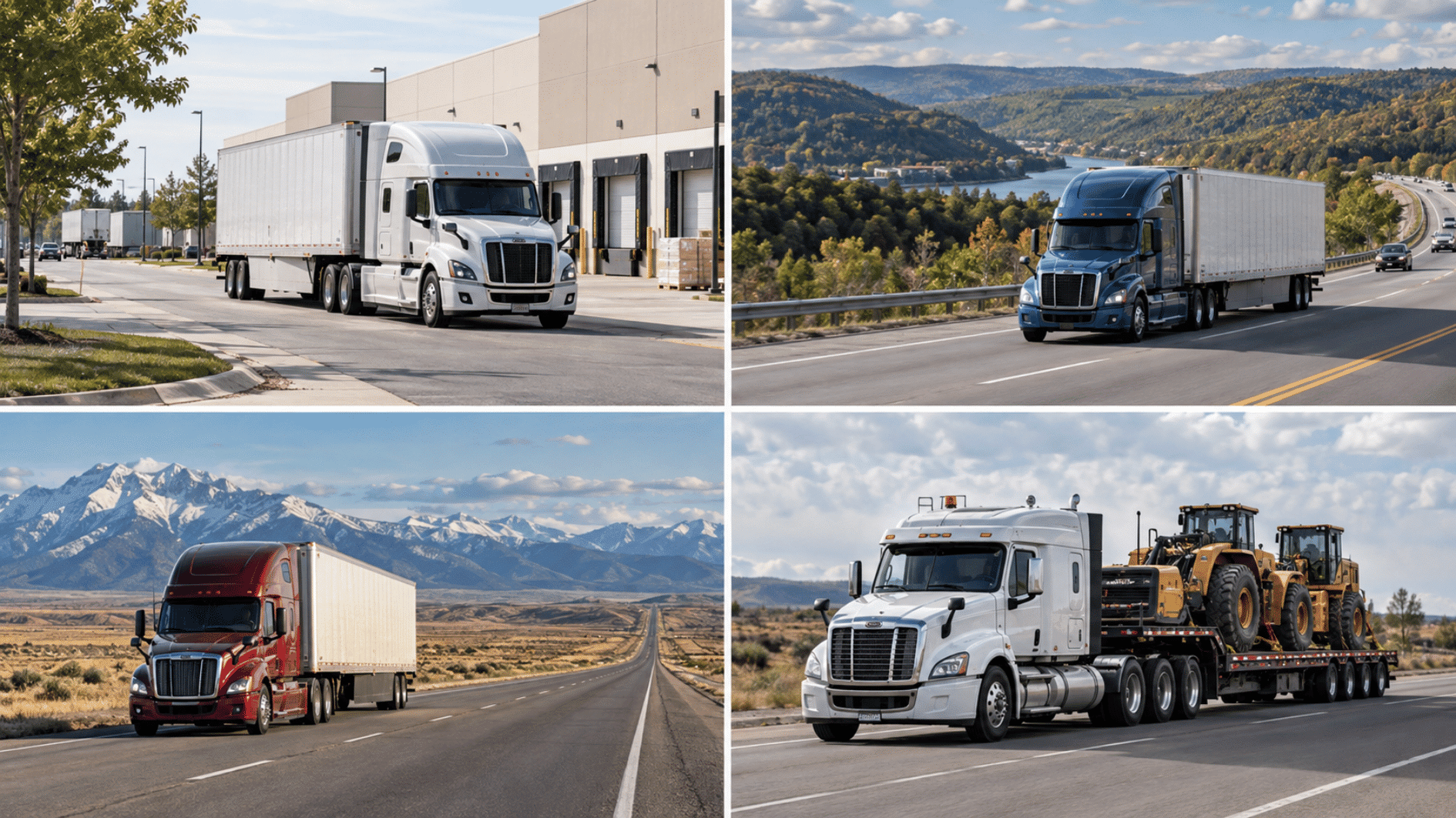 dedicated trucking routes showing local regional long haul and specialized freight trucks on different roads